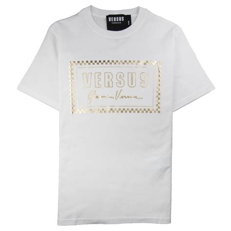 versace white 90's logo t-shirt paper clips